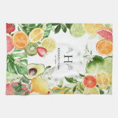 Tropischer Citrus Fruchtmonogramm Geschirrtuch (Horizontal)