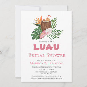 Tropischer Cocktail Blumen Luau Brautdusche Einladung