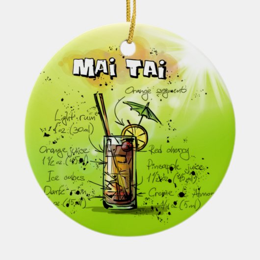 Tropischer Cocktail Keramik Ornament (Vorne)