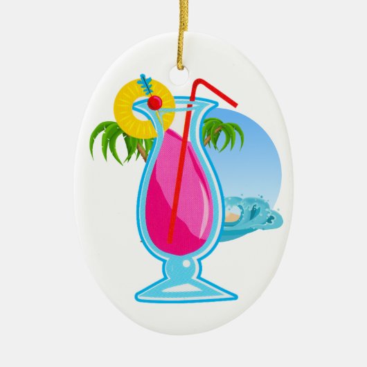 Tropischer Cocktail Keramik Ornament (Vorne)
