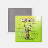 Tropischer Cocktail Magnet (Vorderseite/Rückseite)