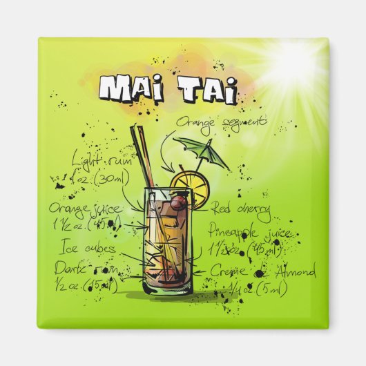 Tropischer Cocktail Magnet (Vorne)