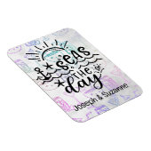 Tropischer Cocktail Personalisiert Seas the Day Cr Magnet (Rechte Seite)