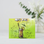 Tropischer Cocktail Postkarte (Stehend Vorderseite)