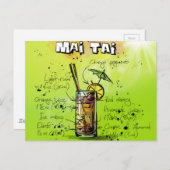 Tropischer Cocktail Postkarte (Vorne/Hinten)