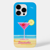 Tropischer Cocktail & Strand Case-Mate iPhone Hülle (Rückseite)