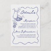 Tropischer Cocktail und Ananas auf Hochzeiten Begleitkarte (Vorderseite)