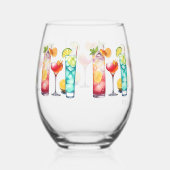 Tropischer Cocktails individuelle Name Weinglas Ohne Stiel (Rechts)