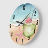 Tropischer Cocktailstall Große Wanduhr (Winkel)