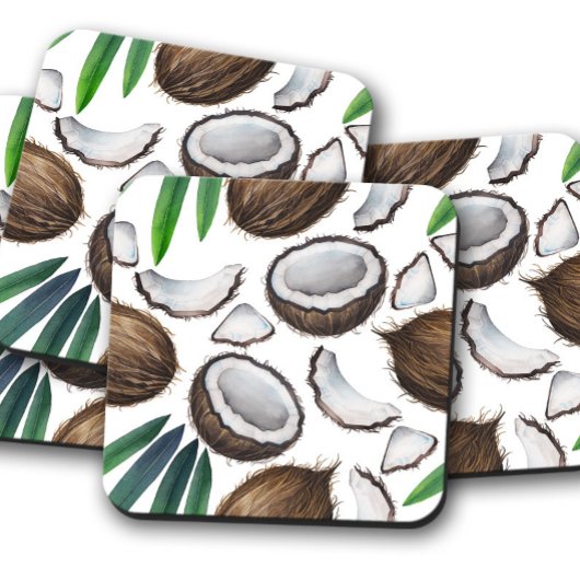 Tropischer Coconut Cork Untersetzer | Kokosnuss-Un