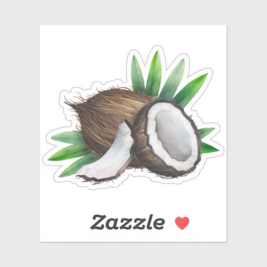 Tropischer Coconut-Die Sticker | Kokoskleber (Blatt)