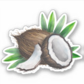 Tropischer Coconut-Die Sticker | Kokoskleber (Vorderseite)