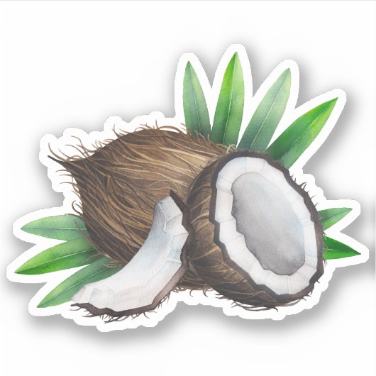 Tropischer Coconut-Die Sticker | Kokoskleber (Vorderseite)