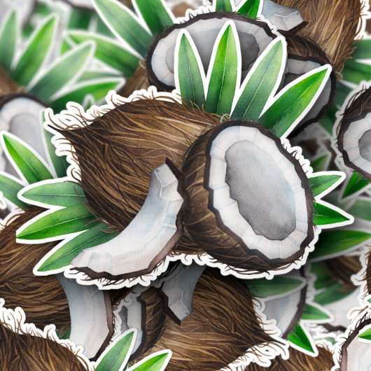 Tropischer Coconut-Die Sticker | Kokoskleber