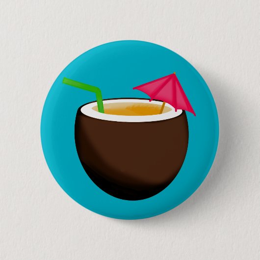 Tropischer Coconut Drink Button (Vorderseite)