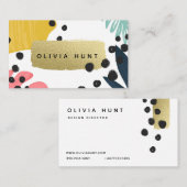 Tropischer Collage & Gold-Metallic-Look Visitenkarte (Vorne/Hinten)