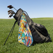 Tropischer Collagen-Papageimacaw-buntes Golfhandtuch (Gras)