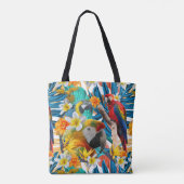 Tropischer Collagen-Papageimacaw-buntes Tasche (Rückseite)