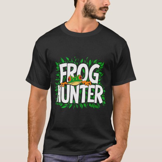 Tropischer Cooler Frosch Hunter Funny Design für F T-Shirt (Vorderseite)