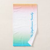 TROPISCHER Cooler weißer Farbverlauf mit blauem Te Badhandtuch Set (Handtuch)