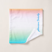 TROPISCHER Cooler weißer Farbverlauf mit blauem Te Badhandtuch Set (Waschlappen)