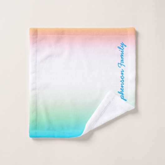 TROPISCHER Cooler weißer Farbverlauf mit blauem Te Badhandtuch Set (Waschlappen)