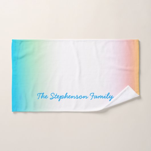 TROPISCHER Cooler weißer Farbverlauf mit blauem Te Badhandtuch Set (Handtuch)