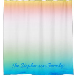 TROPISCHER Cooler weißer Farbverlauf mit blauem Te Duschvorhang