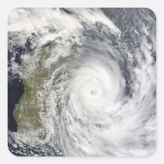 Tropischer Cyclone Gael von Madagaskar 2 Quadratischer Aufkleber (Vorderseite)