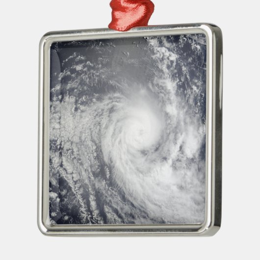 Tropischer Cyclone Ilsa Silbernes Ornament (Links)