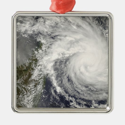 Tropischer Cyclone Ivan nähert sich Madagaskar Ornament Aus Metall (Vorne)