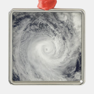 Tropischer Cyclone Oli vor der Küste von Tahiti Silbernes Ornament