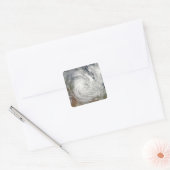 Tropischer Cyclone Yasi über Australien 2 Quadratischer Aufkleber (Umschlag)