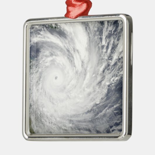 Tropischer Cyclone Yasi über Australien Silbernes Ornament (Links)