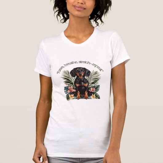 Tropischer Dachshund Zen T-Shirt (Vorderseite)