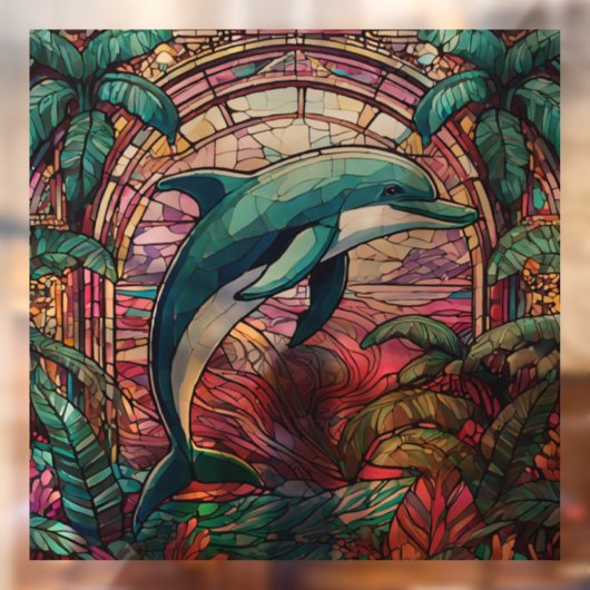 Tropischer Delphin Festivals Fensteraufkleber (Blatt 2)