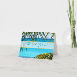 Tropischer die Wedding Strand und Palmen danken Dankeskarte