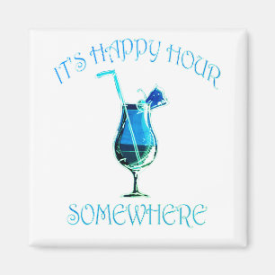 Tropischer Drink - es ist eine glückliche Stunde i Magnet