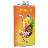 Tropischer Drink individuelle Name- und Textkolben Flachmann (Rechts)