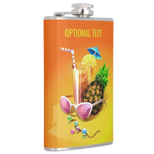 Tropischer Drink individuelle Name- und Textkolben Flachmann (Rechts)