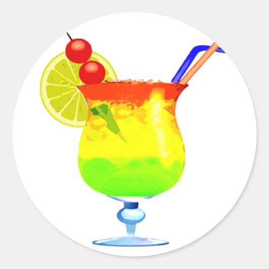 Tropischer Drink von Rainbows Runder Aufkleber (Vorderseite)