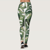 Tropischer Druck in Aquarellfarben Leggings (Rückseite)