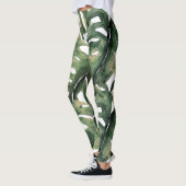 Tropischer Druck in Aquarellfarben Leggings (Links)