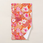 Tropischer Druck in lebender Koralle Badhandtuch Set (Handtuch)