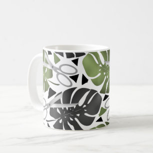 Tropischer Druck Monstera Blätter Schere Dschungel Kaffeetasse