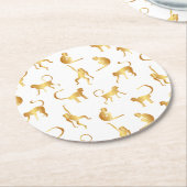 Tropischer Dschungel aus Gold Runder Pappuntersetzer (Angewinkelt)