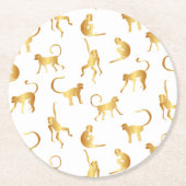 Tropischer Dschungel aus Gold Runder Pappuntersetzer (Vorderseite)