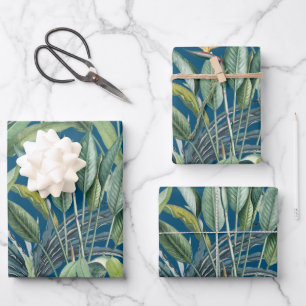 Tropischer Dschungel Bananenbaum Strelitzia Geschenkpapier Set