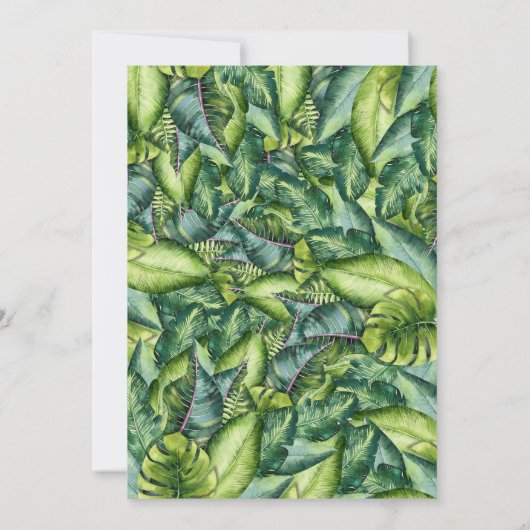 Tropischer Dschungel Blätter Botanisches Brautpart Einladung (Rückseite)