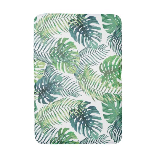 Tropischer Dschungel Blätter Botanisches Design Ba Badematte (Vorderseite Vertikal)